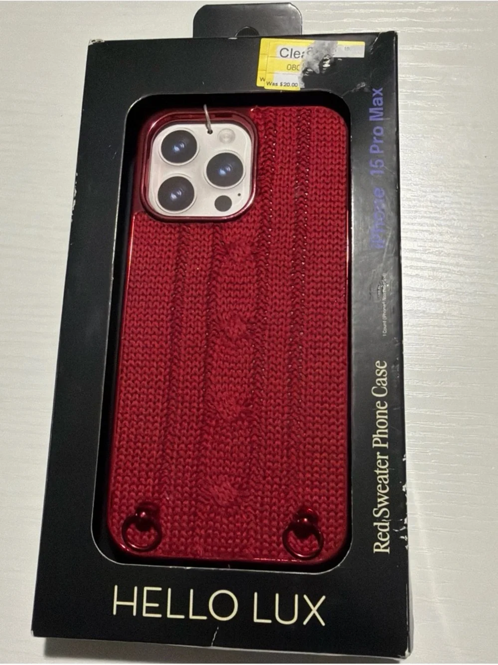 Red Sweater Phone Case for iPhone 15 Pro Max